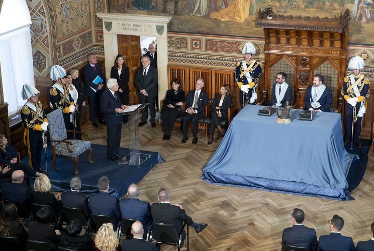 San Marino - Il Presidente della Repubblica Sergio Mattarella rivolge il suo indirizzo di saluto in occasione della visita di stato nella repubblica di San Marino