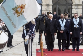 San Marino - Il Presidente della Repubblica Sergio Mattarella nel corso della visita di stato nella repubblica di San Marino