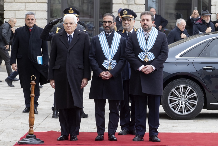 San Marino - Il Presidente della Repubblica Sergio Mattarella nel corso della visita di stato nella repubblica di San Marino