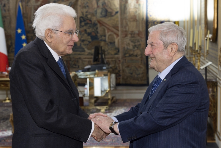 Il Presidente Sergio Mattarella accoglie il nuovo Presidente della Corte Costituzionale Augusto Barbera