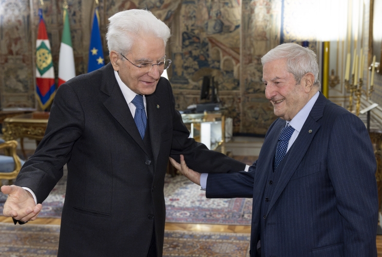 Il Presidente Sergio Mattarella accoglie il nuovo Presidente della Corte Costituzionale Augusto Barbera