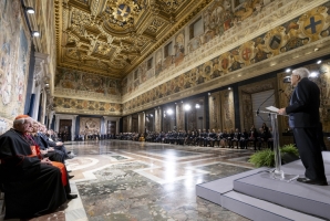 Il Presidente Sergio Mattarella rivolge il suo indirizzo di saluto in occasione della cerimonia per lo scambio degli auguri di fine anno con il Corpo Diplomatico