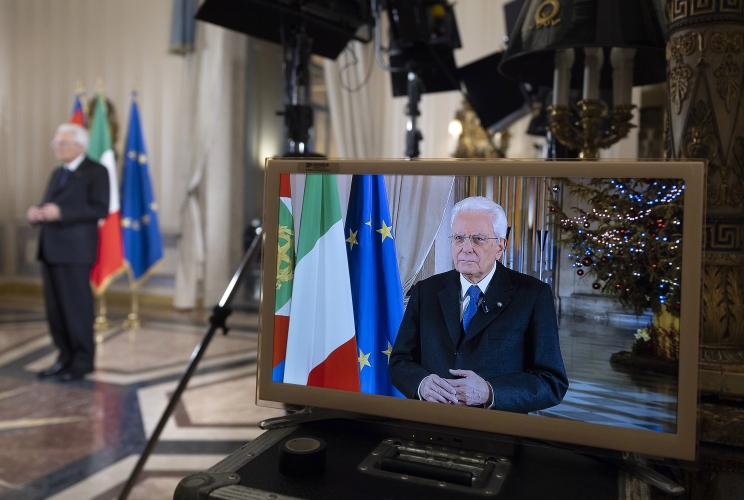Il Presidente Sergio Mattarella in occasione del discorso di fine anno
