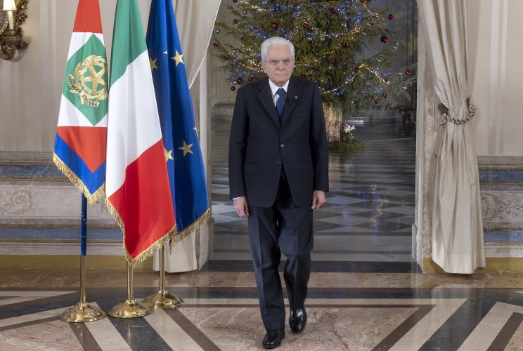 Il Presidente Sergio Mattarella in occasione del discorso di fine anno

