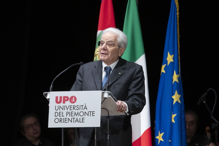 Il Presidente Sergio Mattarella in occasione della cerimonia d’inaugurazione dell’anno accademico 2023/2024 dell’Università degli Studi del Piemonte Orientale  
