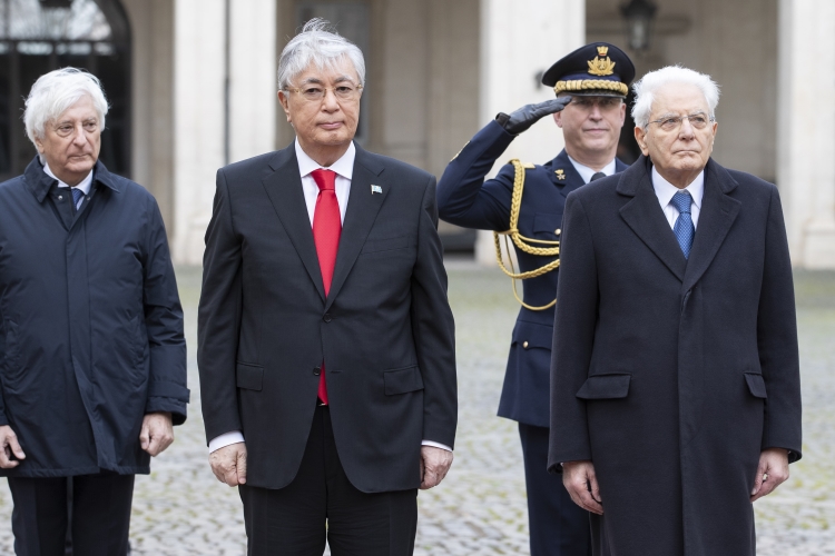 Il Presidente Sergio Mattarella con Kassym-Jomart Tokayev,Presidente della Repubblica del Kazakhstan,in visita ufficiale 
