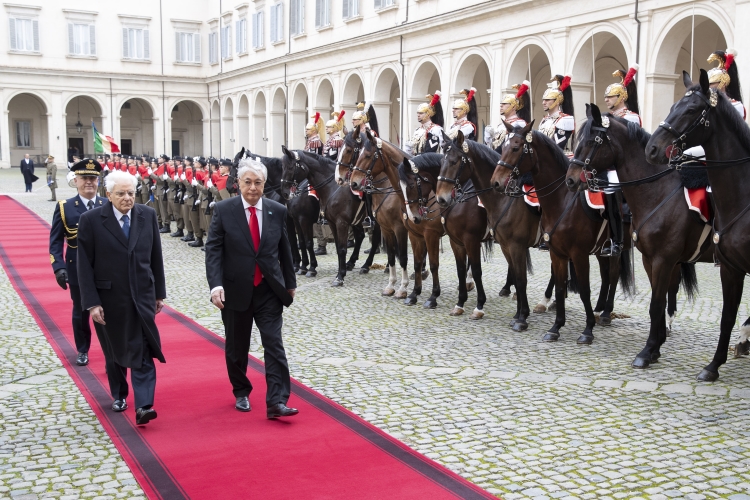 Il Presidente Sergio Mattarella con Kassym-Jomart Tokayev,Presidente della Repubblica del Kazakhstan,in visita ufficiale 
