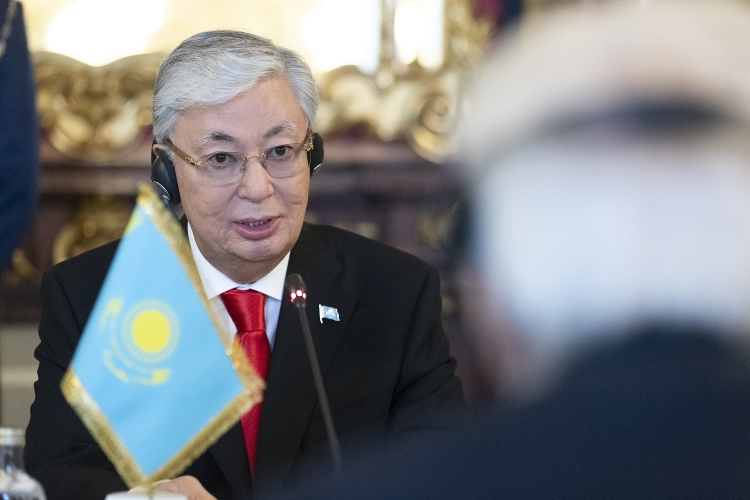 Il Presidente Sergio Mattarella con Kassym-Jomart Tokayev,Presidente della Repubblica del Kazakhstan,in visita ufficiale 
