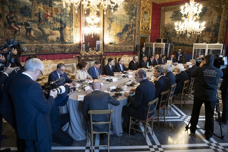 Il Presidente Sergio Mattarella con Kassym-Jomart Tokayev,Presidente della Repubblica del Kazakhstan,in visita ufficiale 
