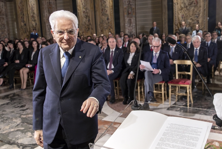 Il Presidente Sergio Mattarella in occasione dell'incontro con i vincitori dell’ottavo Corso-concorso SNA di formazione dirigenziale