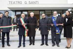  Il Presidente della Repubblica Sergio Mattarella in occasione della cerimonia d'inaugurazione del Teatro G. Santi di Vallefoglia
