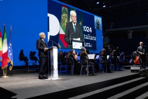Il Presidente della Repubblica Sergio Mattarella in occasione dell'intervento alla cerimonia d’inaugurazione di Pesaro capitale italiana della cultura 2024