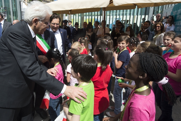 Il Presidente Sergio Mattarella al suo arrivo a Palermo per la celebrazione 