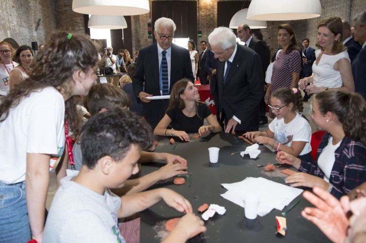 Il Presidente Sergio Mattarella alla 57esima Esposizione Internazionale d'Arte dal titolo "Viva Arte Viva" 