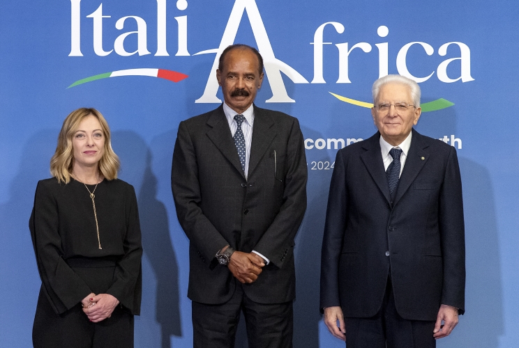 Il Presidente della Repubblica Sergio Mattarella e il il Presidente del Consiglio Giorgia Meloni in occasione del vertice Italia Africa
