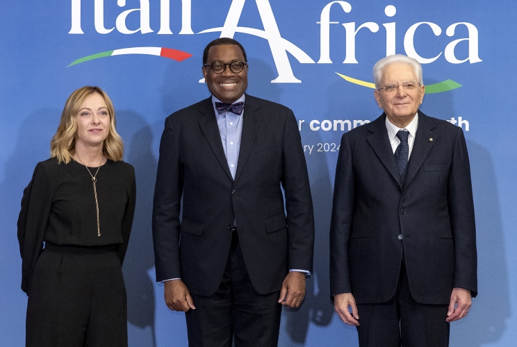 Il Presidente della Repubblica Sergio Mattarella e il il Presidente del Consiglio Giorgia Meloni in occasione del vertice Italia Africa