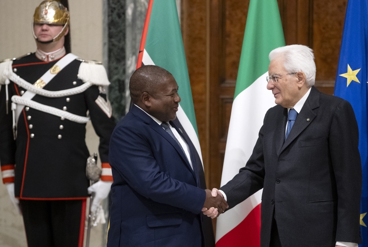 Il Presidente Sergio Mattarella con Filipe Nyusi, Presidente della Repubblica del Mozambico