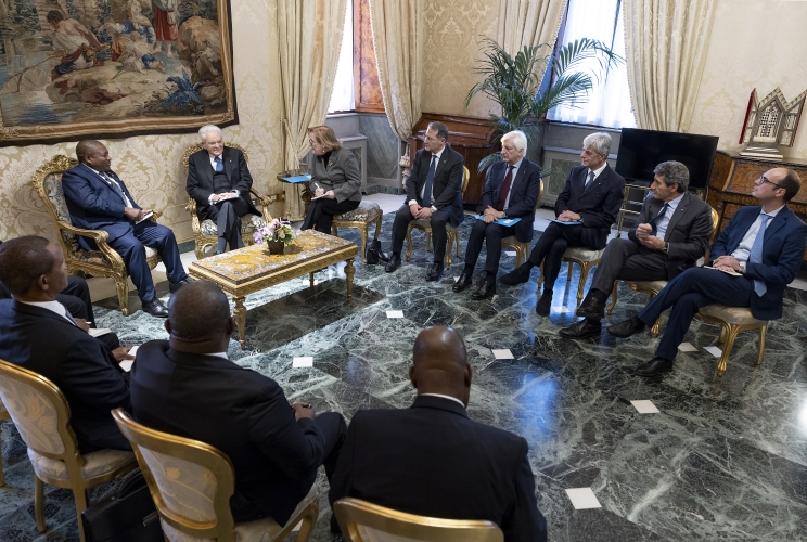 Il Presidente Sergio Mattarella nel corso dei colloqui con Filipe Nyusi, Presidente della Repubblica del Mozambico