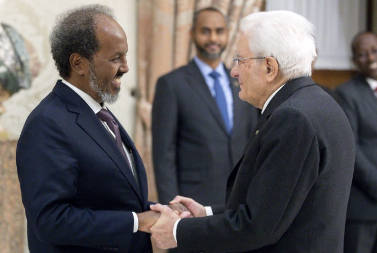  Il Presidente Sergio Mattarella con Hassan Sheikh Mohamud, Presidente della Repubblica Federale di Somalia