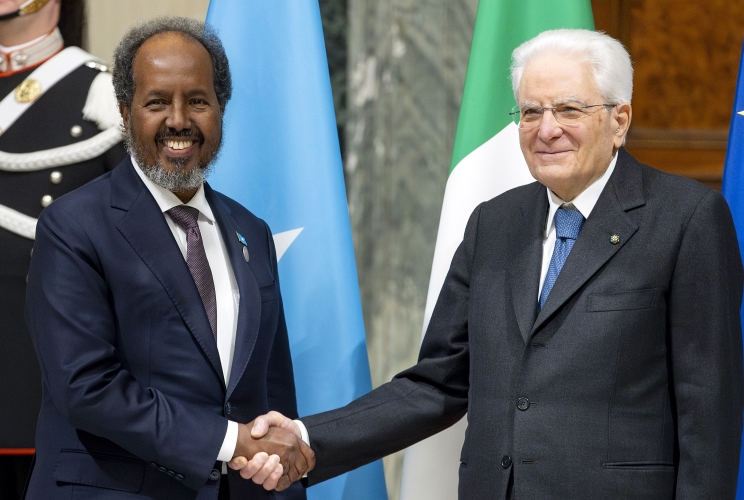  Il Presidente Sergio Mattarella con Hassan Sheikh Mohamud, Presidente della Repubblica Federale di Somalia