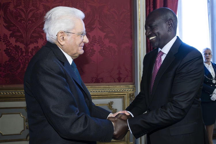 Il Presidente Sergio Mattarella con William Samoei Ruto,Presidente della Repubblica del Kenya
