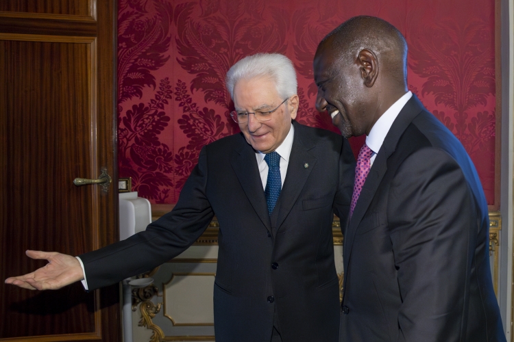 Il Presidente Sergio Mattarella con William Samoei Ruto,Presidente della Repubblica del Kenya
