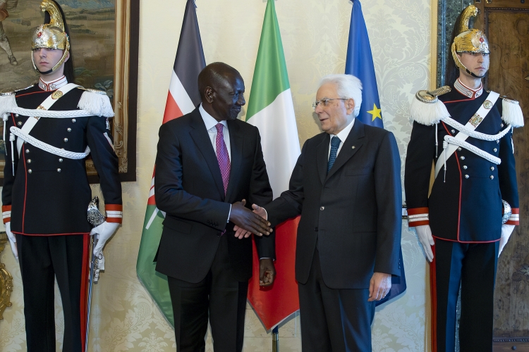 Il Presidente Sergio Mattarella con William Samoei Ruto,Presidente della Repubblica del Kenya

