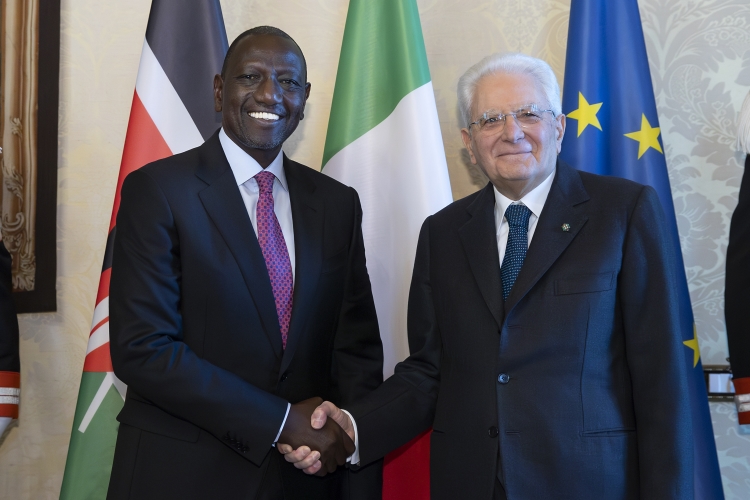 Il Presidente Sergio Mattarella con William Samoei Ruto,Presidente della Repubblica del Kenya
