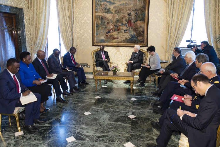 Il Presidente Sergio Mattarella nel corso dei colloqui con William Samoei Ruto,Presidente della Repubblica del Kenya
