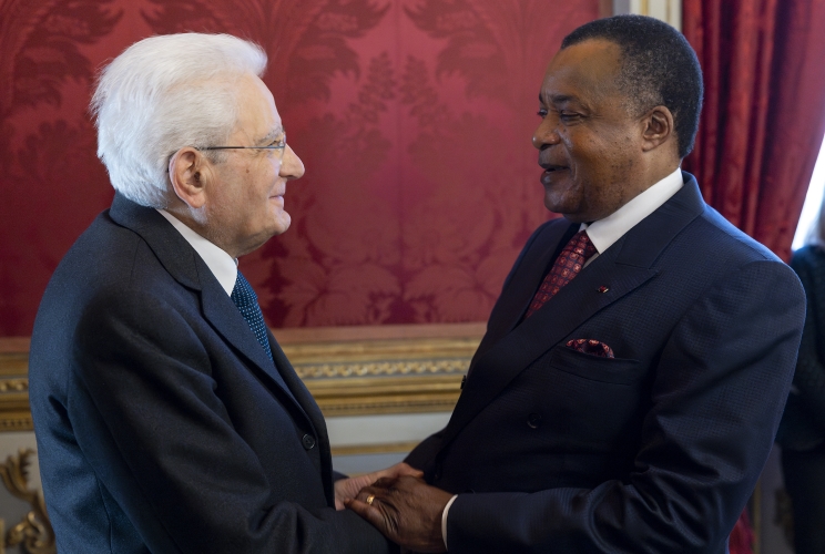 Il Presidente Sergio Mattarella accoglie Denis Sassou Nguesso, Presidente della Repubblica del Congo
