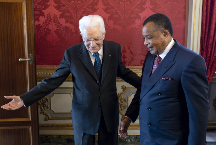 Il Presidente Sergio Mattarella accoglie Denis Sassou Nguesso, Presidente della Repubblica del Congo
