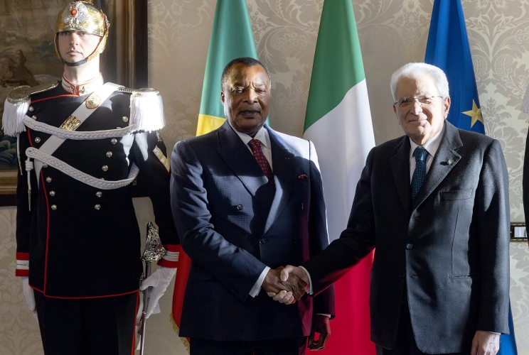 Il Presidente Sergio Mattarella con Denis Sassou Nguesso, Presidente della Repubblica del Congo

