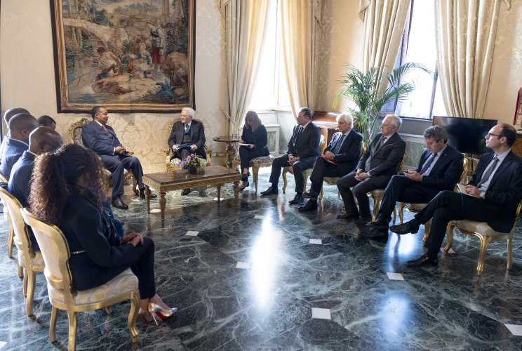 Il Presidente Sergio Mattarella nel corso dei colloqui con Denis Sassou Nguesso, Presidente della Repubblica del Congo

