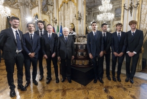  Il Presidente Sergio Mattarella in occasione dell'incontro con la Nazionale italiana maschile di Tennis vincitrice della Coppa Davis 2023
