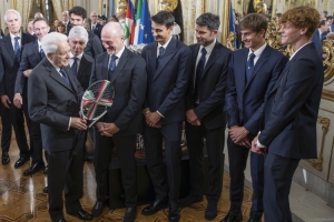 Il Presidente della Repubblica incontra la Nazionale italiana maschile di Tennis vincitrice della Coppa Davis 2023
