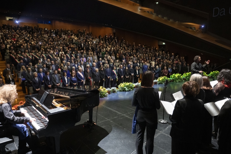 Il Presidente della Repubblica Sergio Mattarella alla cerimonia di inaugurazione dell’Anno Accademico 2023/2024 dell'Università degli Studi di Firenze 
