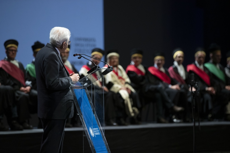 Il Presidente della Repubblica Sergio Mattarella alla cerimonia di inaugurazione dell’Anno Accademico 2023/2024 dell'Università degli Studi di Firenze 
