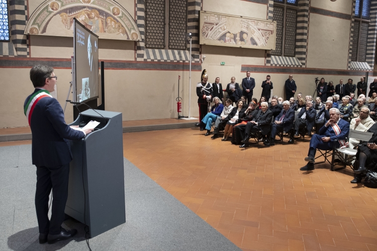 Il Presidente della Repubblica Sergio Mattarella al  Convento francescano di Santa Croce in occasione  dell'inaugurazione della Fondazione Piero Bargellini