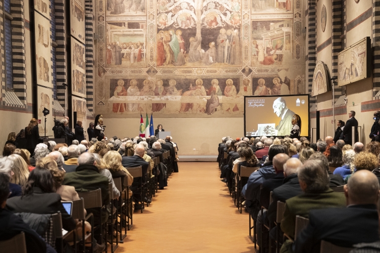 Il Presidente della Repubblica Sergio Mattarella al  Convento francescano di Santa Croce in occasione  dell'inaugurazione della Fondazione Piero Bargellini.  
