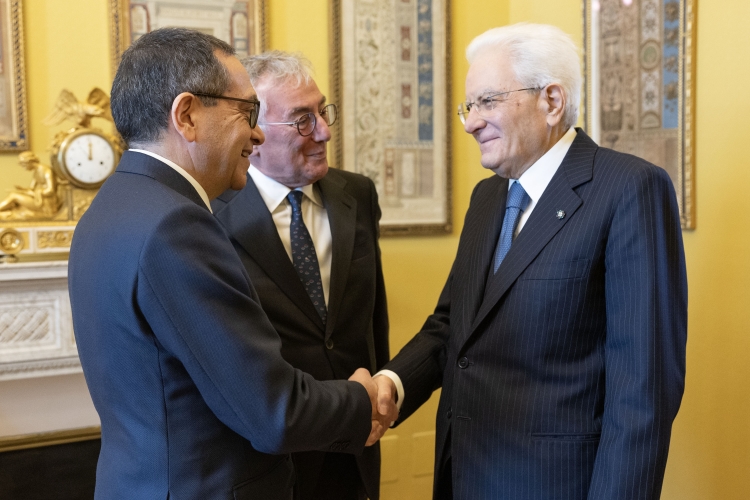 Il Presidente della Repubblica Sergio Mattarella incontra Giuseppe Tripoli, Segretario generale di Unioncamere
