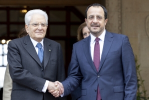 Il Presidente della Repubblica Sergio Mattarella e il Presidente della Repubblica di Cipro Nikos Christodoulides