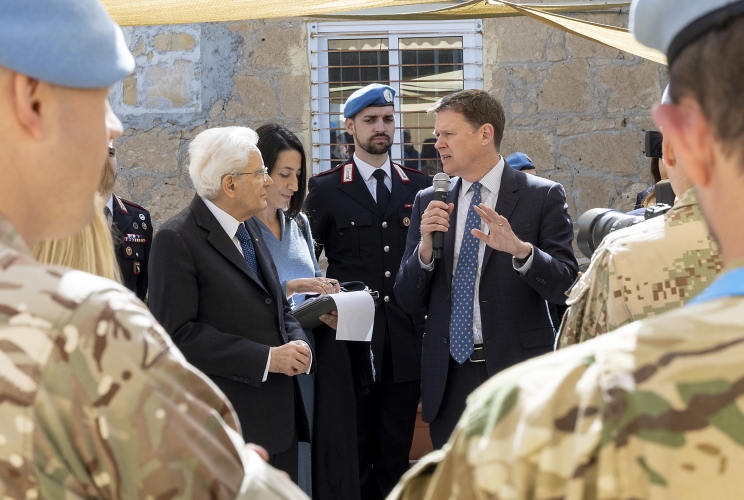 Il Presidente della Repubblica Sergio Mattarella visita il Quartier Generale della forza delle Nazioni Unite per il mantenimento della pace a Cirpo