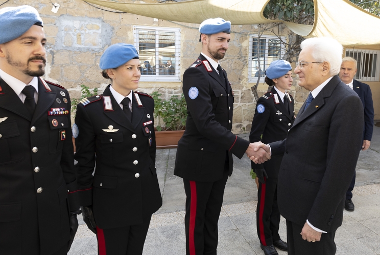 Il Presidente della Repubblica Sergio Mattarella visita il Quartier Generale della forza delle Nazioni Unite per il mantenimento della pace a Cirpo