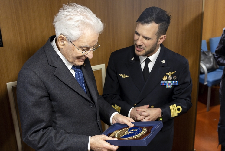 Il Presidente della Repubblica Sergio Mattarella visita la Nave Bergamini