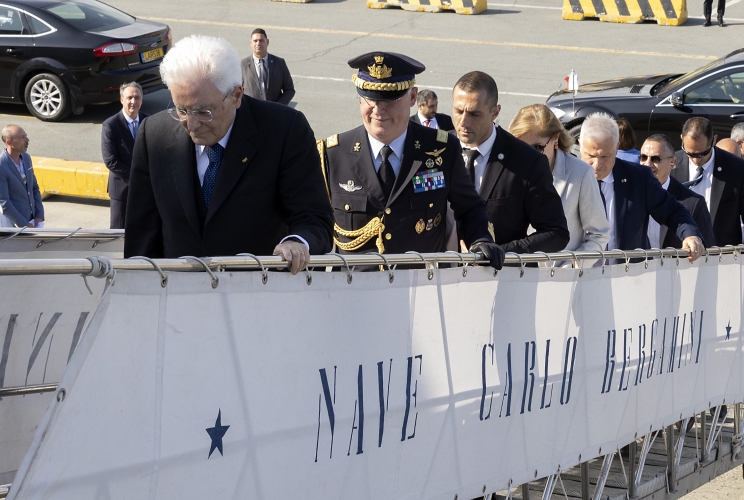 Il Presidente della Repubblica Sergio Mattarella visita la Nave Bergamini