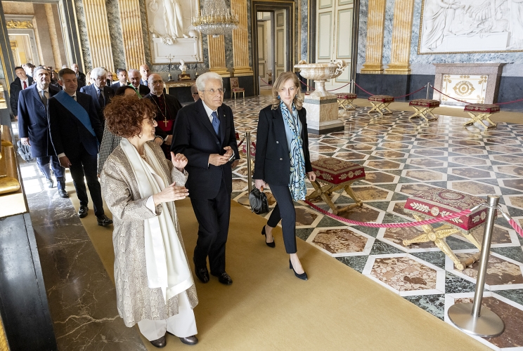 Il Presidente della Repubblica Sergio Mattarella visita le Sale espositive della Gran Galleria della Reggia e visita alla mostra temporanea “Visioni” 