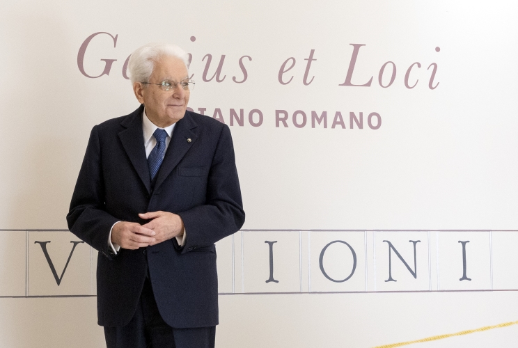 Il Presidente della Repubblica Sergio Mattarella in occasione dell'inaugurazione della mostra “Visioni”