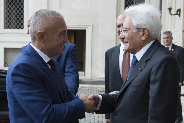 Il Presidente della Repubblica Sergio Mattarella accoglieil Presidente della Repubblica di Albania
