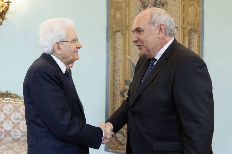 Il Presidente della Repubblica Sergio Mattarella incontra Gianfranco Giuliani,Presidente di CASAGIT
