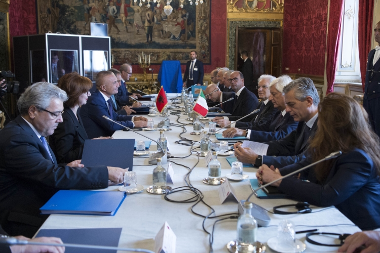  Mattarella nel corso dei colloqui con il Presidente della Repubblica di Albania